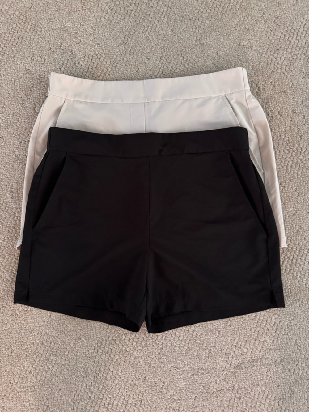 Jones & Co. - Women's Athletic Shorts - 2 pair, Black and Cream Size L